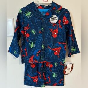 Marvel Toddler Boys Spider Man 2 Piece Pajama Set NWT Size 2T
